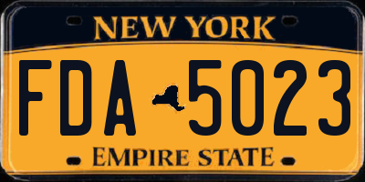 NY license plate FDA5023