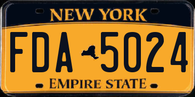 NY license plate FDA5024