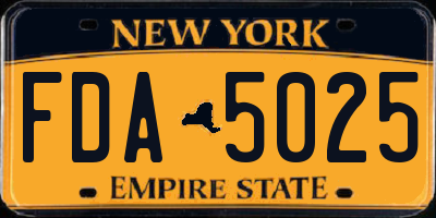 NY license plate FDA5025