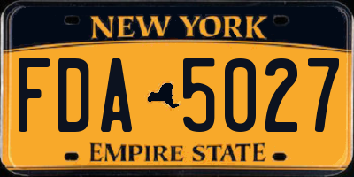 NY license plate FDA5027