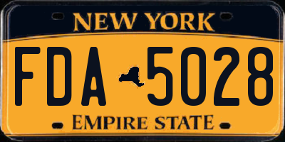NY license plate FDA5028