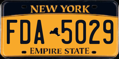 NY license plate FDA5029