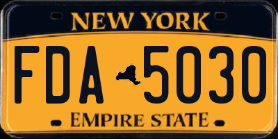 NY license plate FDA5030