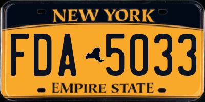 NY license plate FDA5033
