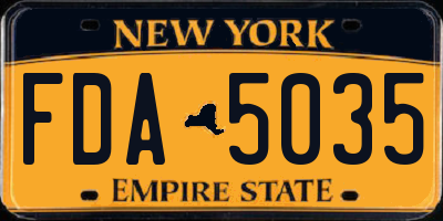NY license plate FDA5035
