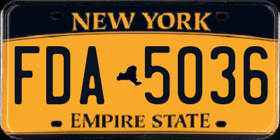 NY license plate FDA5036