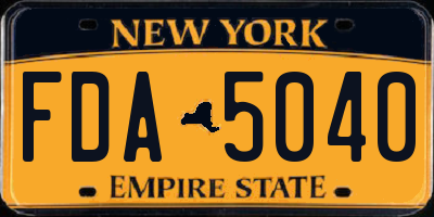NY license plate FDA5040