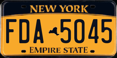 NY license plate FDA5045