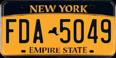 NY license plate FDA5049