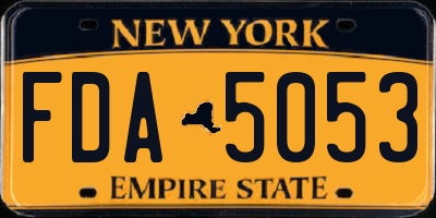 NY license plate FDA5053