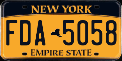 NY license plate FDA5058