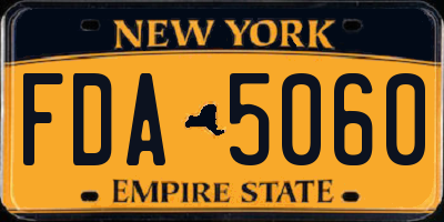 NY license plate FDA5060