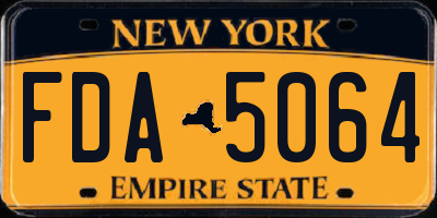 NY license plate FDA5064