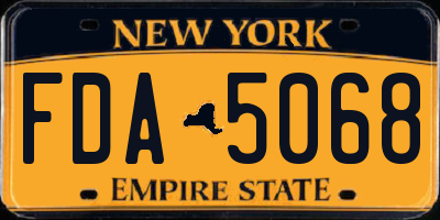NY license plate FDA5068