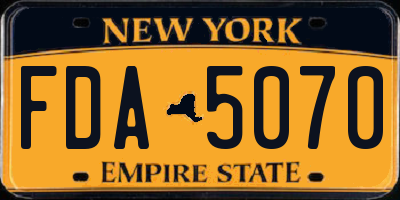 NY license plate FDA5070