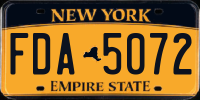 NY license plate FDA5072