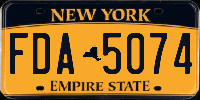 NY license plate FDA5074