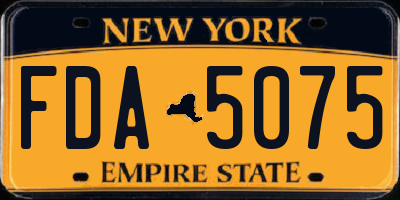 NY license plate FDA5075
