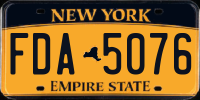 NY license plate FDA5076