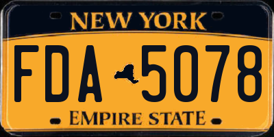 NY license plate FDA5078