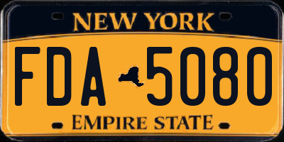 NY license plate FDA5080