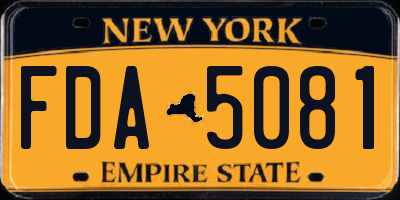 NY license plate FDA5081