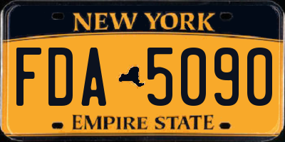 NY license plate FDA5090