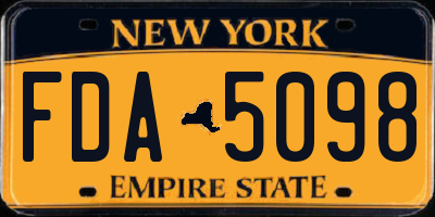 NY license plate FDA5098