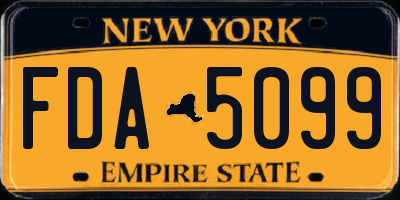 NY license plate FDA5099