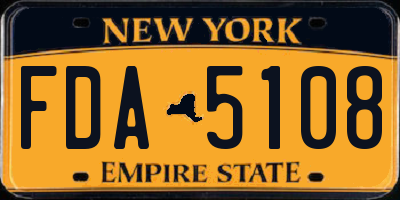 NY license plate FDA5108