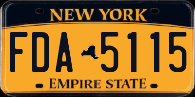 NY license plate FDA5115