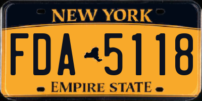 NY license plate FDA5118
