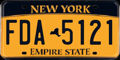 NY license plate FDA5121