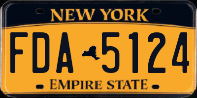NY license plate FDA5124