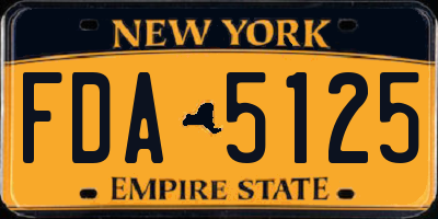NY license plate FDA5125