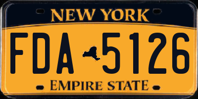NY license plate FDA5126