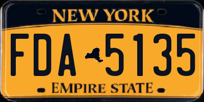 NY license plate FDA5135