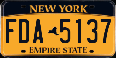 NY license plate FDA5137