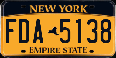 NY license plate FDA5138