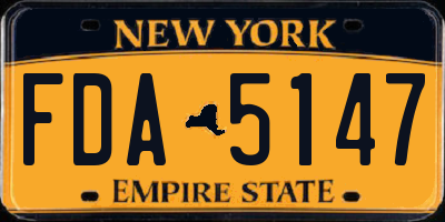 NY license plate FDA5147