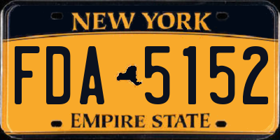 NY license plate FDA5152