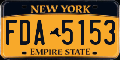 NY license plate FDA5153