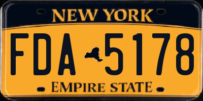 NY license plate FDA5178