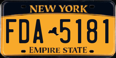 NY license plate FDA5181