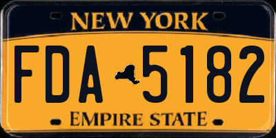 NY license plate FDA5182