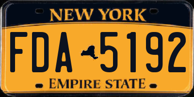 NY license plate FDA5192