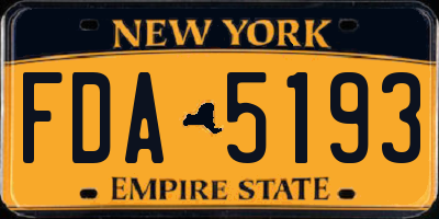NY license plate FDA5193