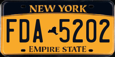 NY license plate FDA5202