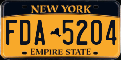 NY license plate FDA5204