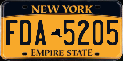 NY license plate FDA5205